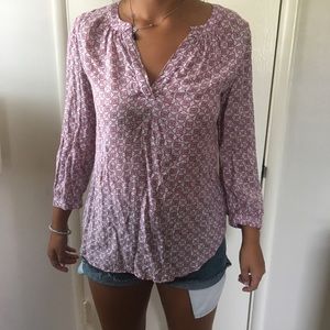 Purple Patterned Hinge Blouse